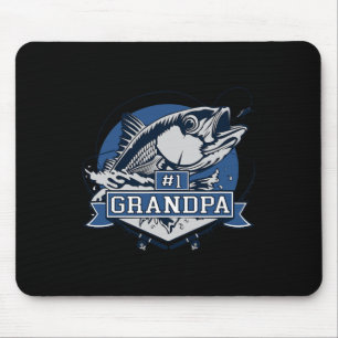 Trendige Nummer 1 Opa-Angler-Logo Mousepad