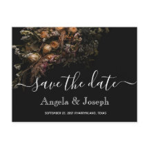 trendige orangefarbene Florale Save the Date Ann A