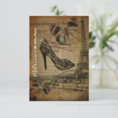 trendige Parisier-Geburtstagskarte Einladung (Stehend Vorderseite)