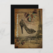 trendige Parisier-Geburtstagskarte Einladung (Vorne/Hinten)