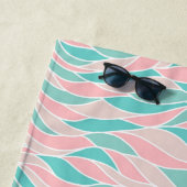 Trendige Pastel-Blätter Muster Monogramm Strandtuch (Beispiel)