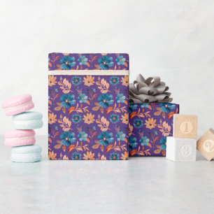 Trendige Pastellblumen Geschenkpapier