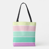 Trendige Pastellstreifen Personalisiert Tasche (Rückseite)