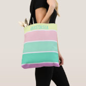 Trendige Pastellstreifen Personalisiert Tasche (Von Nahem)