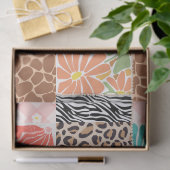 Trendige Patchwork-Tierdruck- und Blumen-Geschenkt Seidenpapier (Geschenk)