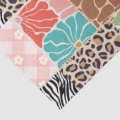 Trendige Patchwork-Tierdruck- und Blumen-Geschenkt Seidenpapier (Detail)