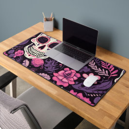 Trendige Pattern Skull Blume Elegant Moderne Coole Schreibtischunterlage