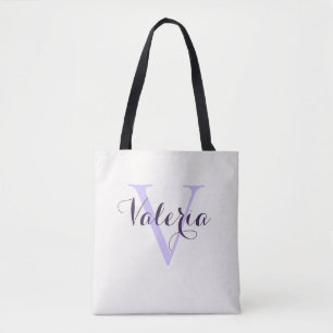 Trendige personalisierte Lavendel-Monogramm-Tasche Tasche