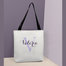 Trendige personalisierte Lavendel-Monogramm-Tasche