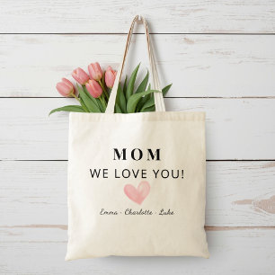 Trendige Personalisierte Mama Wir Lieben Dich Eink Tragetasche