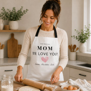 Trendige Personalisierte Mama Wir Lieben Dich Schü Schürze