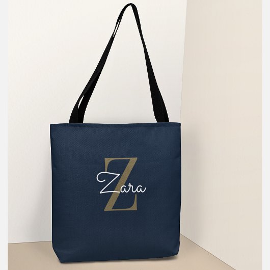 Trendige personalisierte Navy-Monogramm-Eigenname Tasche