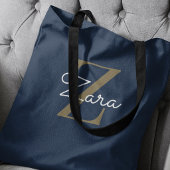 Trendige personalisierte Navy-Monogramm-Eigenname Tasche