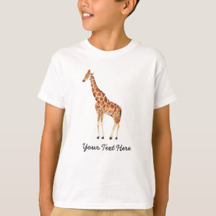 Trendige personalisierte Safari-Tier süße Giraffe T-Shirt