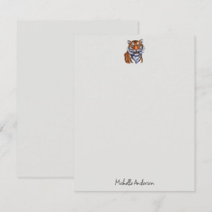 Trendige personalisierte Tiger-Schreibwaren Mitteilungskarte