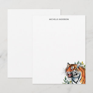 Trendige personalisierte Tiger-Schreibwaren Mitteilungskarte