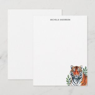 Trendige personalisierte Tiger-Schreibwaren Mitteilungskarte