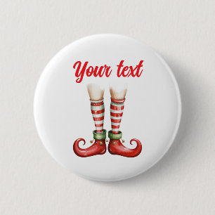 Trendige personalisierte Weihnachtsfeiertage Elf F Button