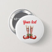 Trendige personalisierte Weihnachtsfeiertage Elf F Button (Vorne & Hinten)