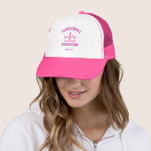 Trendige Pickleball Prinzessin Hot Pink mit Krone Truckerkappe