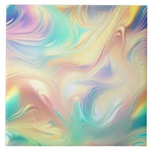Trendige Pink Blaue gelbe abstrakte Wellen Fliese