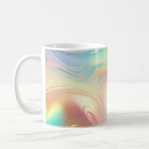 Trendige Pink Blaue gelbe abstrakte Wellen Kaffeetasse