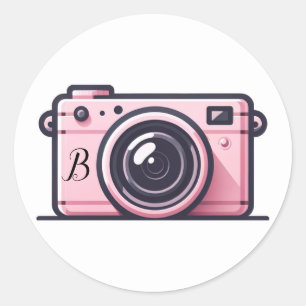 Trendige Pink Snapshot-Shoot-Kamera-Fotografie  Runder Aufkleber