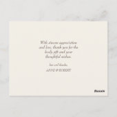 trendige Pinselschrift Hochzeit danke Karte (Rückseite)