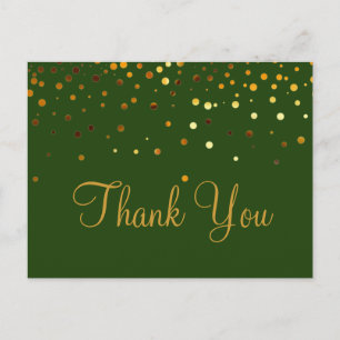 Trendige preiswerte Gold Glitter Blau Danke Postkarte