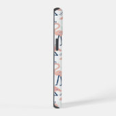 Trendige Prinzessin Flamingo Muster Monogramm iPhone 15 Hülle (Rechte Seite)