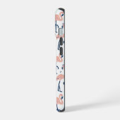 Trendige Prinzessin Flamingo Muster Monogramm iPhone 15 Hülle (Linke Seite)