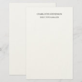 Trendige professionelle weiße einfache minimalisti briefpapier (Vorne/Hinten)