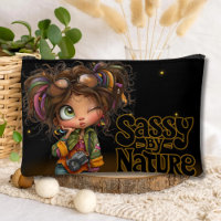 Trendige Quirky Retro Sassy Mädchen Zitat Schwarz
