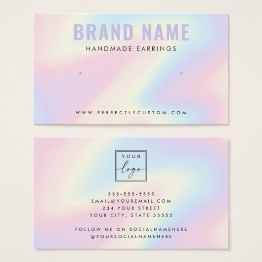 Trendige Regenbogen-Logo-Stud-Ohrhänger-Display (Vorne & Hinten)