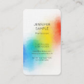 Trendige Regenbogenfarben Elegantes Template Moder Visitenkarte (Rückseite)