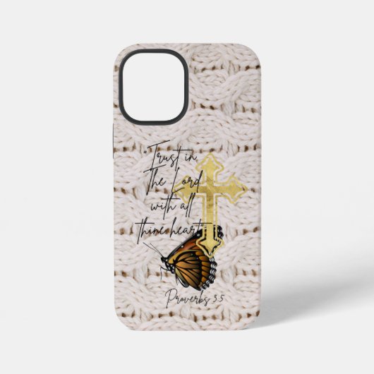Trendige religiöse Strickwaren Brauner Schmetterli iPhone Hülle (Rückseite)