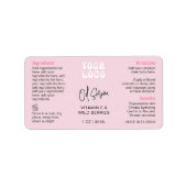 Trendige Retro Rosa 1 OZ 30ml Flasche mit Pipette Adressaufkleber (Vorne)