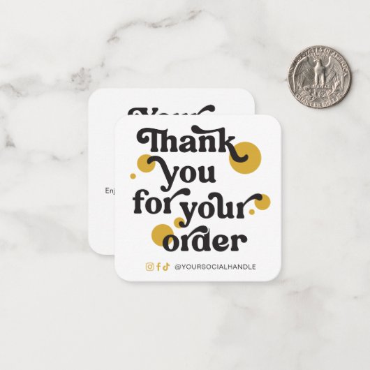 Trendige Retro-Schriftart-Logo-Geschäft Vielen Dan Mitteilungskarte (Vorderseite/Rückseite Beispiel)