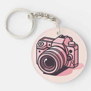 Trendige rosa DSLR-Kamera-Fotografie Personalisier Schlüsselanhänger