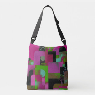 Trendige rosa grüne Blumen-Tasche / Kühne Ästhetik Tragetaschen Mit Langen Trägern