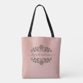 Trendige rosa Monogramm-Name-Script-Tasche Tasche (Rückseite)
