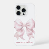 Trendige rosa Schleife personalisiert mit Namen Mo iPhone Hülle (Rückseite)