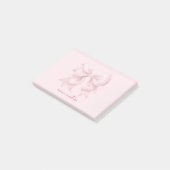 Trendige rosa Schleife personalisiert mit Namen Mo Post-it Klebezettel (angewinkelt)