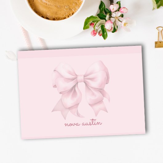 Trendige rosa Schleife personalisiert mit Namen Mo Post-it Klebezettel