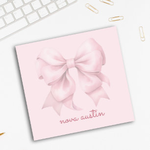 Trendige rosa Schleife personalisiert mit Namen Mo Post-it Klebezettel