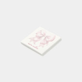 Trendige rosa Schleife personalisiert mit Namen Mo Post-it Klebezettel (angewinkelt)