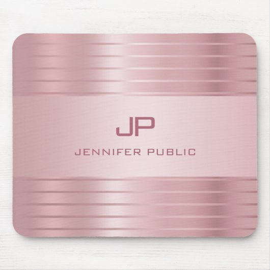 Trendige Rose Gold Farbe Moderne Vorlage Elegant Mousepad (Vorne)