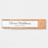 Trendige Rose Gold Fohlen Streifen Moderner Name Türschild (Vorderseite )