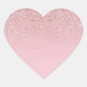 Trendige Rose Gold Glitzer Blank Vorlage Modernes Herz-Aufkleber