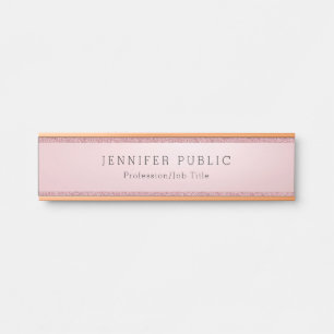 Trendige Rose Gold Glitzer Elegante Moderne Vorlag Türschild